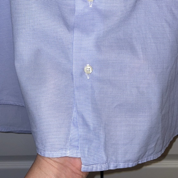 EUC Gitman Bros. Size 16.5 33 Button Front Long Sleeve Dress Shirt Blue  Sharp!! - Picture 6 of 8